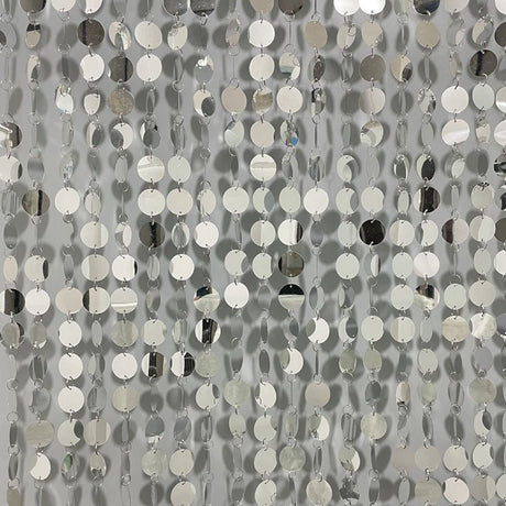 20pcs PVC Large Round Sequin Door Curtain Decoration 3ft Silver - YauSpark