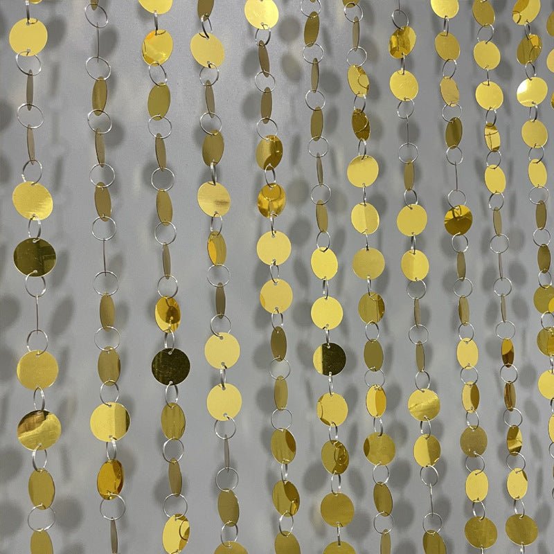 20pcs PVC Small Round Sequin Door Curtain Decoration 3ft Gold - YauSpark