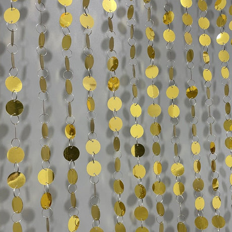 20pcs PVC Small Round Sequin Door Curtain Decoration 3ft Gold - YauSpark