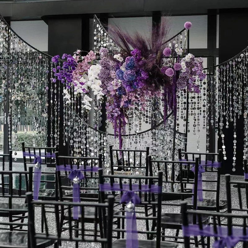 20pcs PVC Square Sequin Door Curtain Decoration 3ft Silver - YauSpark