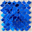 24 Panels Mermaid Scales Sequin Shimmer Wall Photo Backdrop Panels - 24sq.ft Blue - YauSpark