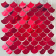24 Panels Mermaid Scales Sequin Shimmer Wall Photo Backdrop Panels - 24sq.ft Red - YauSpark