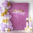 24 Panels Square Sequin Shimmer Wall Photo Backdrop Panels - 24sq.ft Light Pink - YauSpark