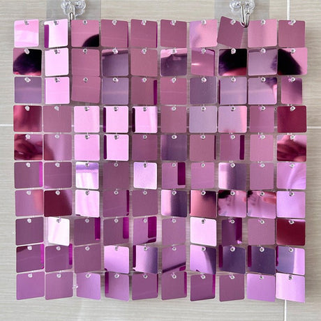 24 Panels Square Sequin Shimmer Wall Photo Backdrop Panels - 24sq.ft Light Pink - YauSpark