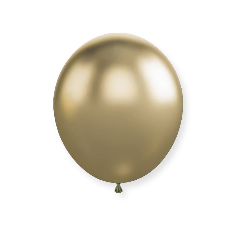 25 Pc Chrome Gold Latex Helium, Air or Water Balloons 12" - YauSpark