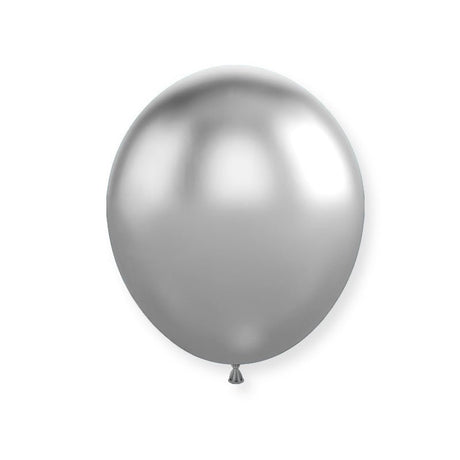 25 Pc Chrome Silver Latex Helium, Air or Water Balloons 12" - YauSpark