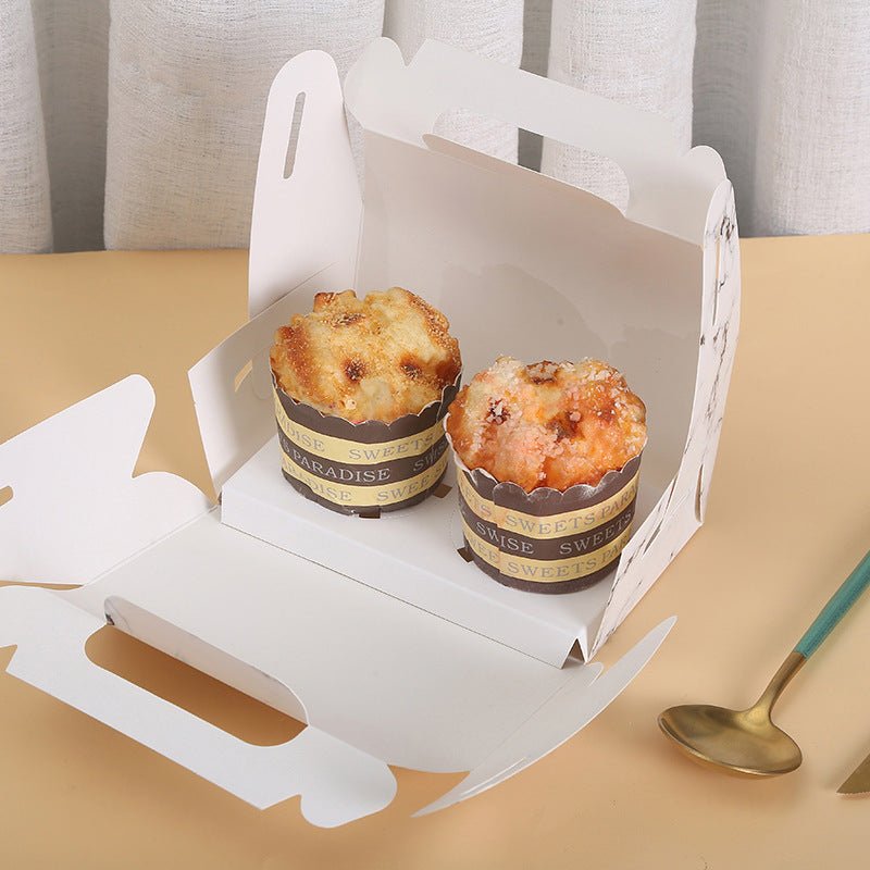 25 Pc Party Favor Gift Tote Gable Box Bags 6.4"x3.5"x5.7" Marble Pattern - YauSpark