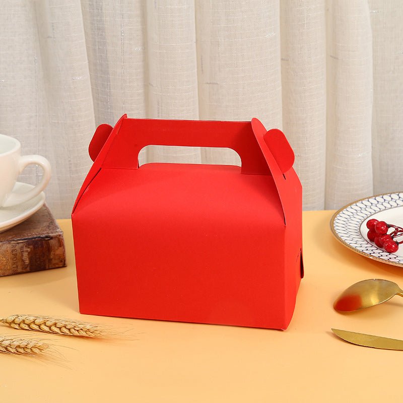 25 Pc Party Favor Gift Tote Gable Box Bags 6.4"x3.5"x5.7" Red - YauSpark