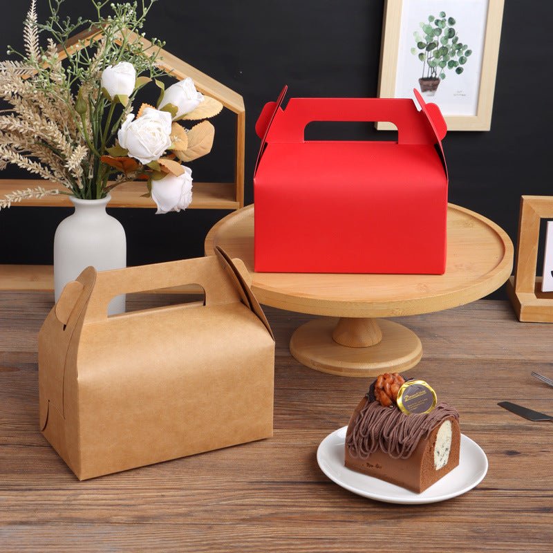 25 Pc Party Favor Gift Tote Gable Box Bags 6.4"x3.5"x5.7" Red - YauSpark