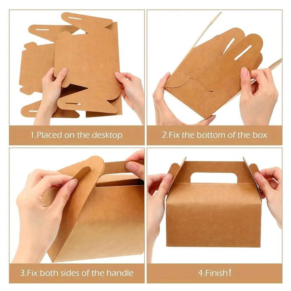 25 Pc Party Favor Gift Tote Gable Box Bags 6.4"x3.5"x5.7" Transparent - YauSpark