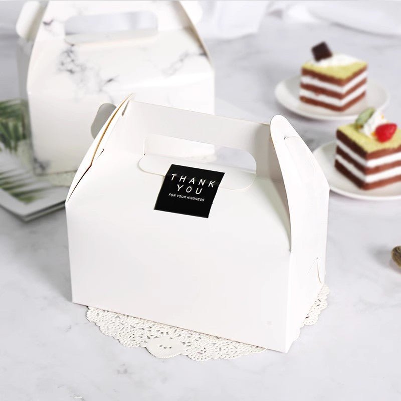 25 Pc Party Favor Gift Tote Gable Box Bags 6.4"x3.5"x5.7" White - YauSpark