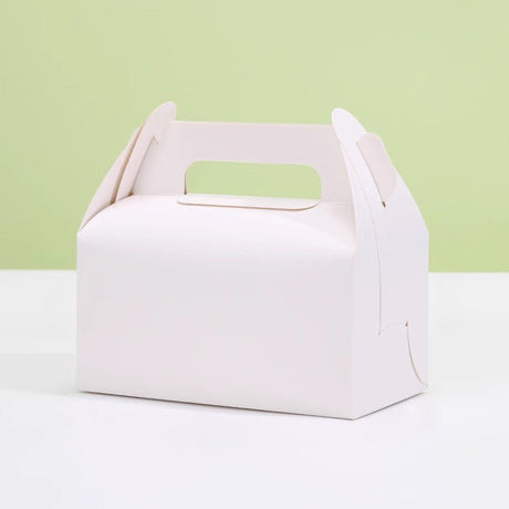 25 Pc Party Favor Gift Tote Gable Box Bags 6.4"x3.5"x5.7" White - YauSpark