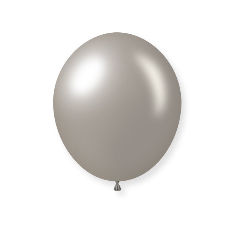 25 Pc Shiny Pearl Silver Latex Helium, Air or Water Balloons 12" - YauSpark