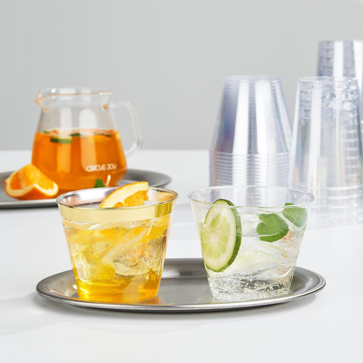 25 Pcs Plastic Party Cups 9oz Crystal Clear - YauSpark