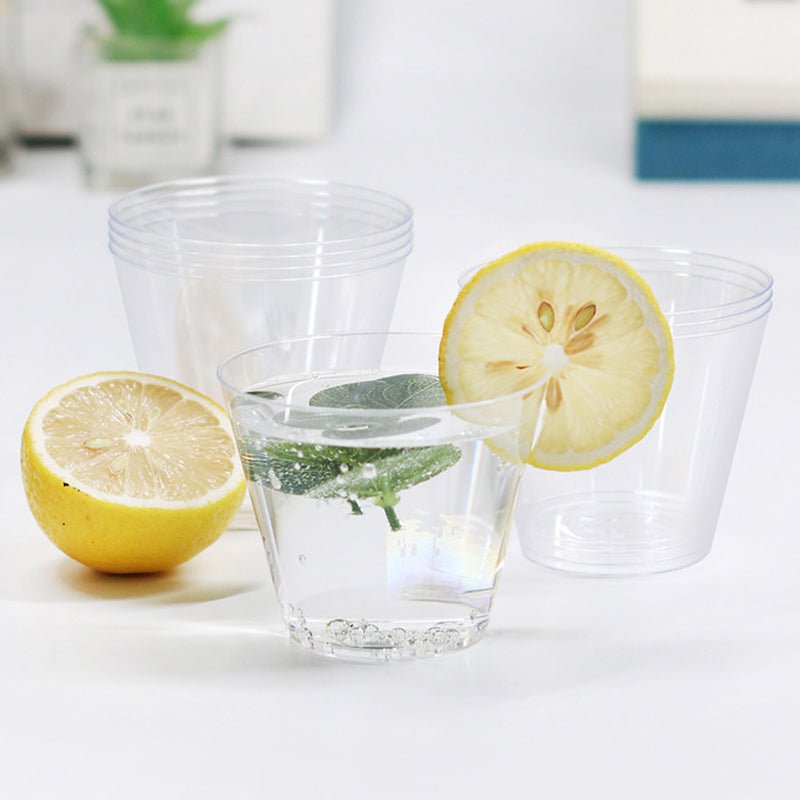 25 Pcs Plastic Party Cups 9oz Crystal Clear - YauSpark