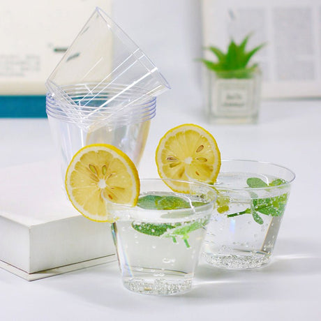 25 Pcs Plastic Party Cups 9oz Crystal Clear - YauSpark