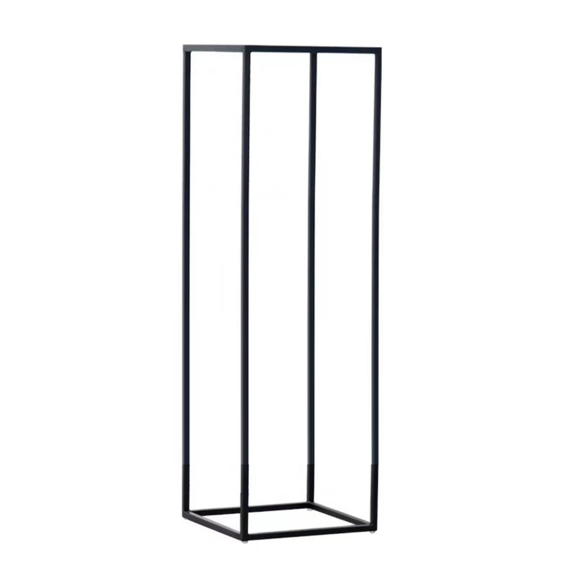 2Pc Rectangular Black Metal Wedding Flower Stand Geometric Column Frame - YauSpark