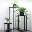 2Pc Rectangular Black Metal Wedding Flower Stand Geometric Column Frame - YauSpark