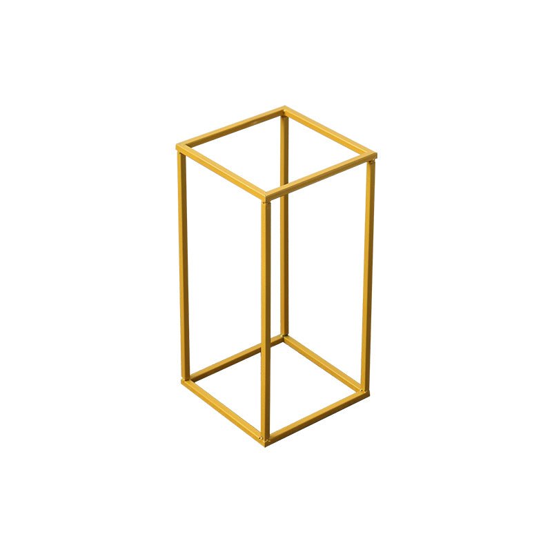 2Pc Rectangular Gold Metal Wedding Flower Stand Geometric Column Frame - YauSpark