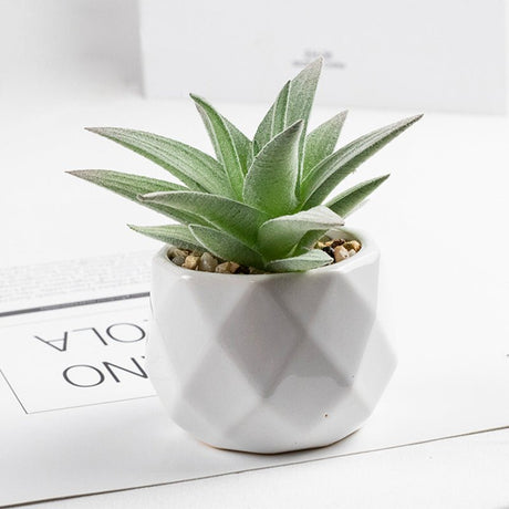 3 Pcs Mini Artificial Aloe Vera in Ceramic Pots 3” - YauSpark