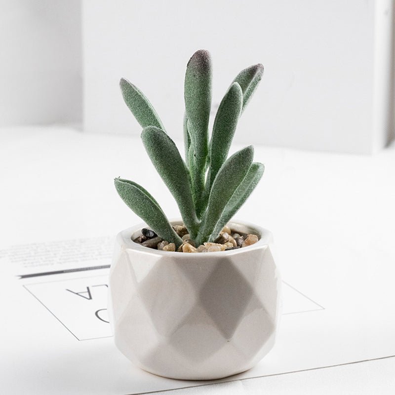 3 Pcs Mini Artificial Pepper Grass in Ceramic Pots 4” - YauSpark