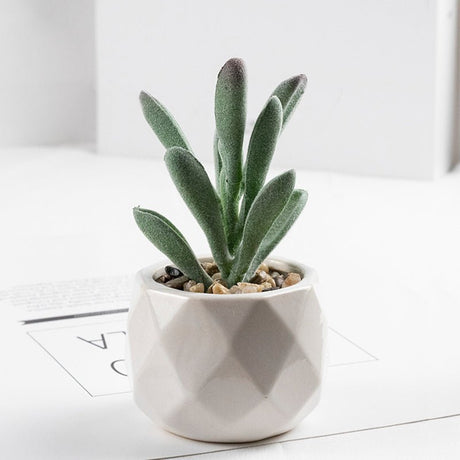 3 Pcs Mini Artificial Pepper Grass in Ceramic Pots 4” - YauSpark