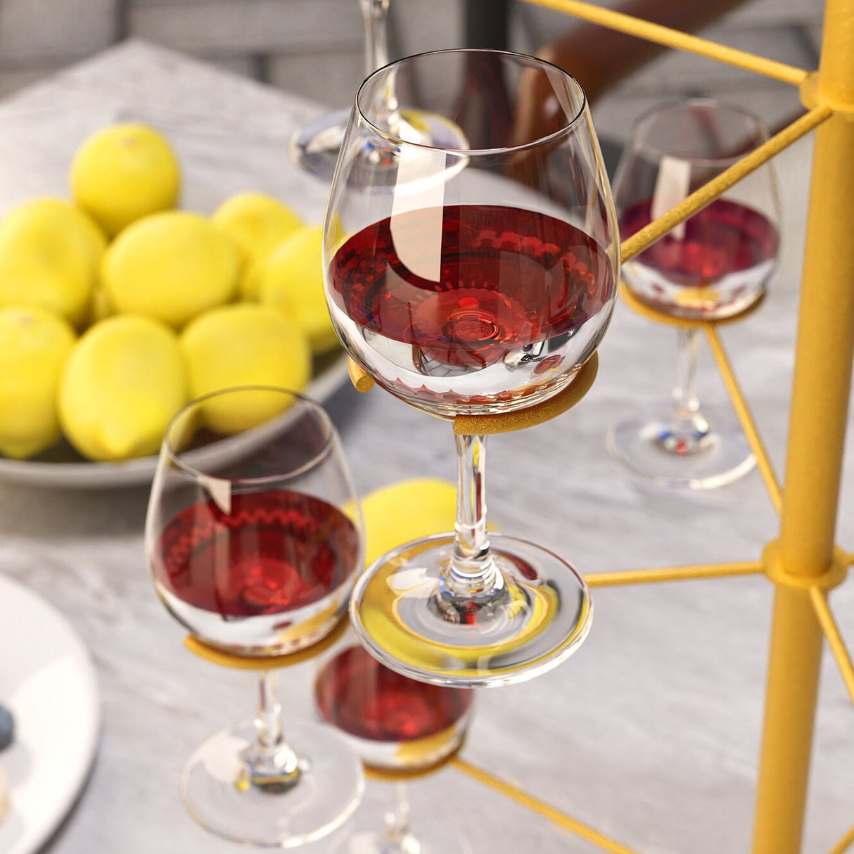 3 - Tier Champagne Glass Holder Tower 22" Gold - YauSpark