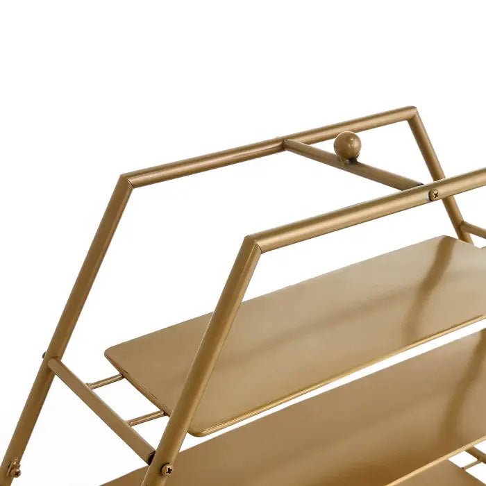 3 - Tier Metal Hexagon Cupcake Stand 21" Matte Gold - YauSpark