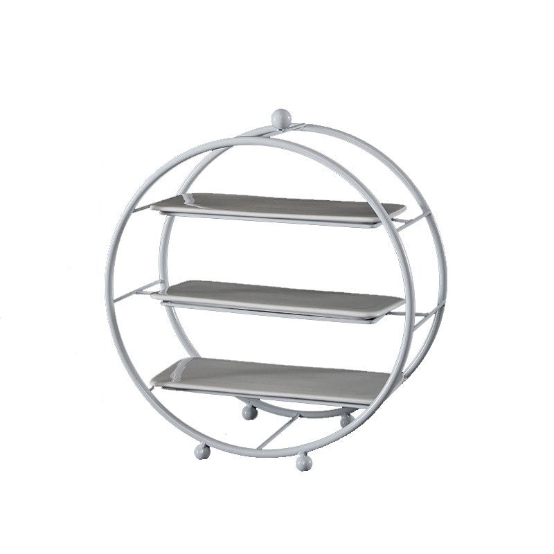 3 - Tier Metal Round Cupcake Stand 16" Matte White - YauSpark