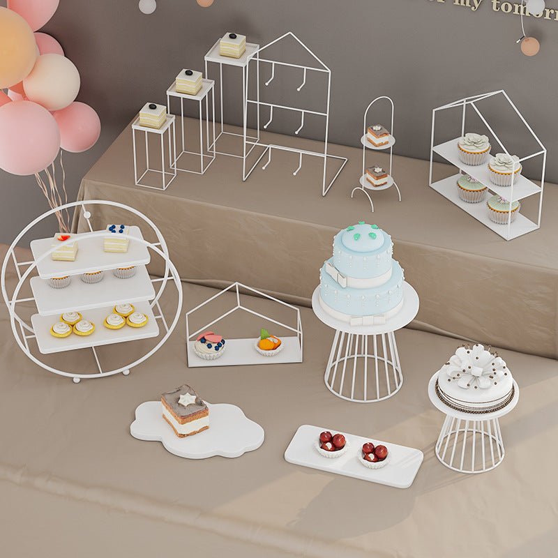 3 - Tier Metal Round Cupcake Stand 16" Matte White - YauSpark