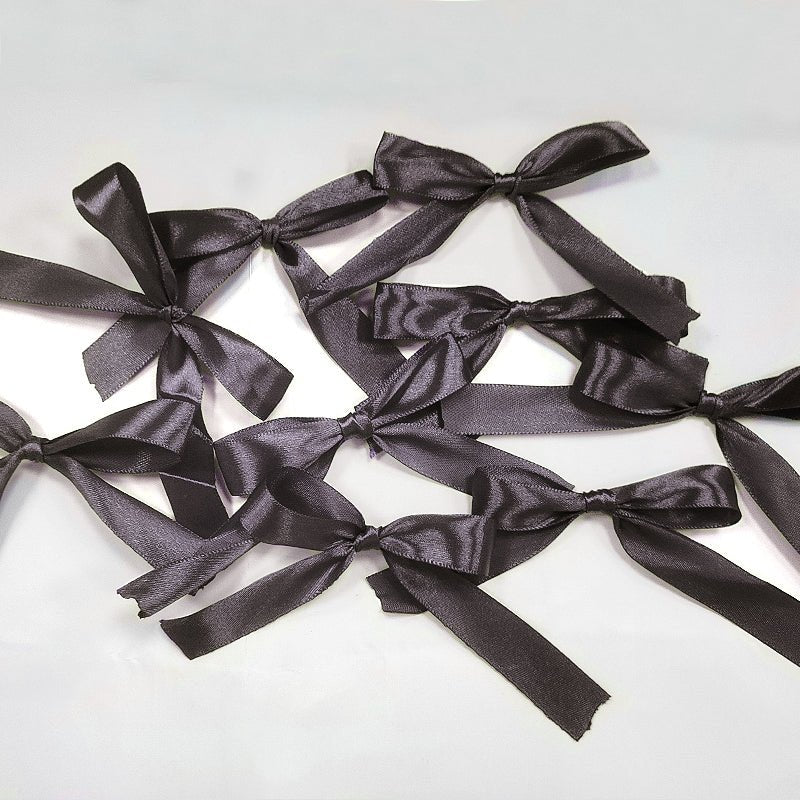 30 Pcs Satin Ribbon Large Bow Black - YauSpark