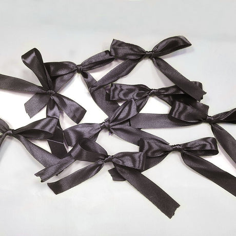 30 Pcs Satin Ribbon Large Bow Black - YauSpark