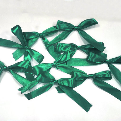 30 Pcs Satin Ribbon Large Bow Dark Green - YauSpark