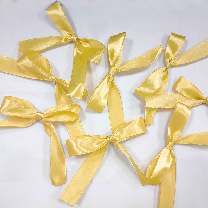 30 Pcs Satin Ribbon Large Bow Gold - YauSpark