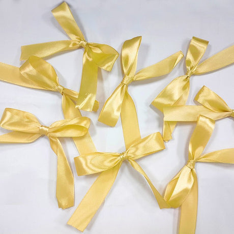 30 Pcs Satin Ribbon Large Bow Gold - YauSpark