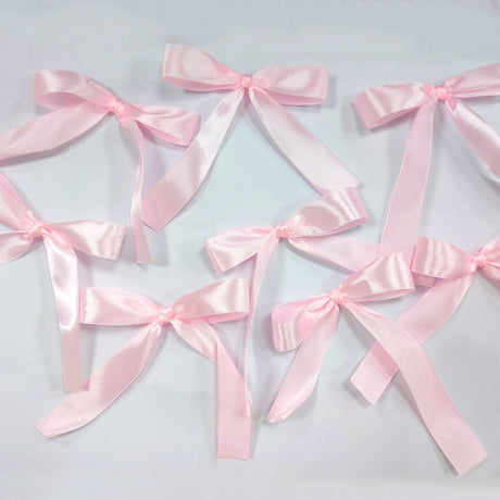 30 Pcs Satin Ribbon Large Bow Pink - YauSpark