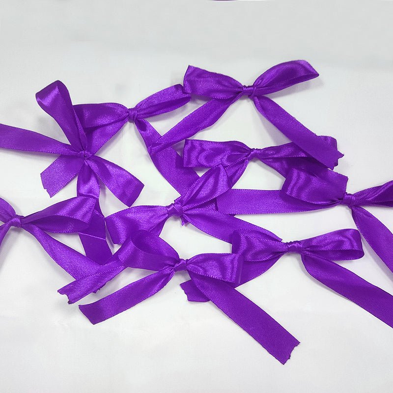 30 Pcs Satin Ribbon Large Bow Purple - YauSpark