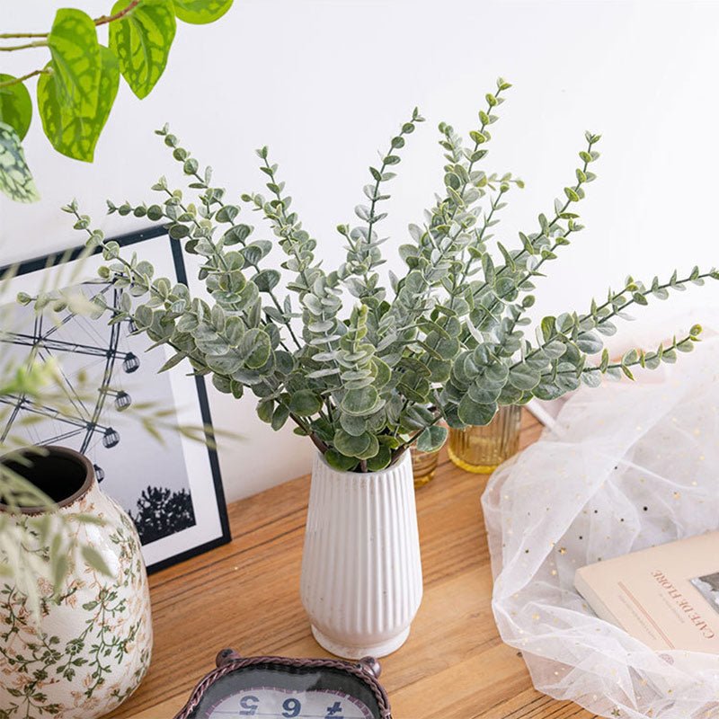 30 Stems Frosted Green Artificial Eucalyptus Sprays 17" - YauSpark