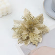 30Pcs Glitter Artificial Flower Poinsettia Decorations Christmas Tree Flower 5.5" Gold - YauSpark
