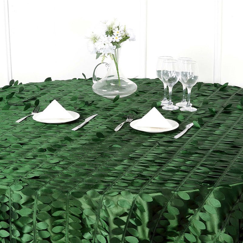 3D Leaves Polyester Rectangular Tablecloth 90"x132" - YauSpark