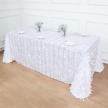 3D Leaves Polyester Rectangular Tablecloth 90"x132" - YauSpark