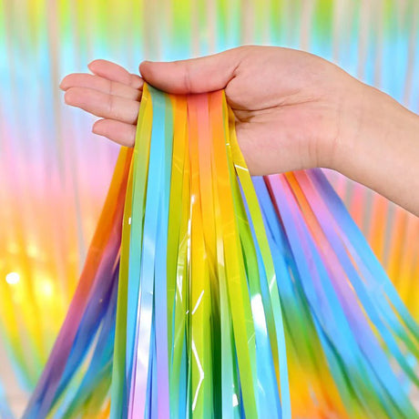 4 Pack Maca Colorful Foil Fringe Curtain Party Backdrop 3.3x6.6 Ft - YauSpark