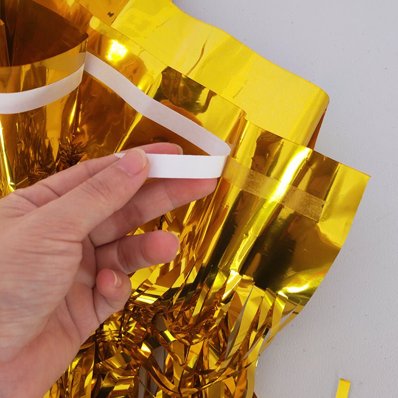 4 Pack Maca Colorful Foil Fringe Curtain Party Backdrop 3.3x6.6 Ft - YauSpark