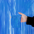 4 Pack Maca Foil Fringe Curtain Party Backdrop 3.3x6.6 Ft Fluorescent Light Blue - YauSpark
