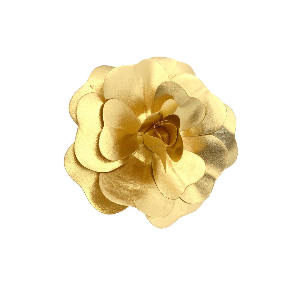 4 Packs Of Simulated Golden Rose Flower Wall Decoration 12" - YauSpark