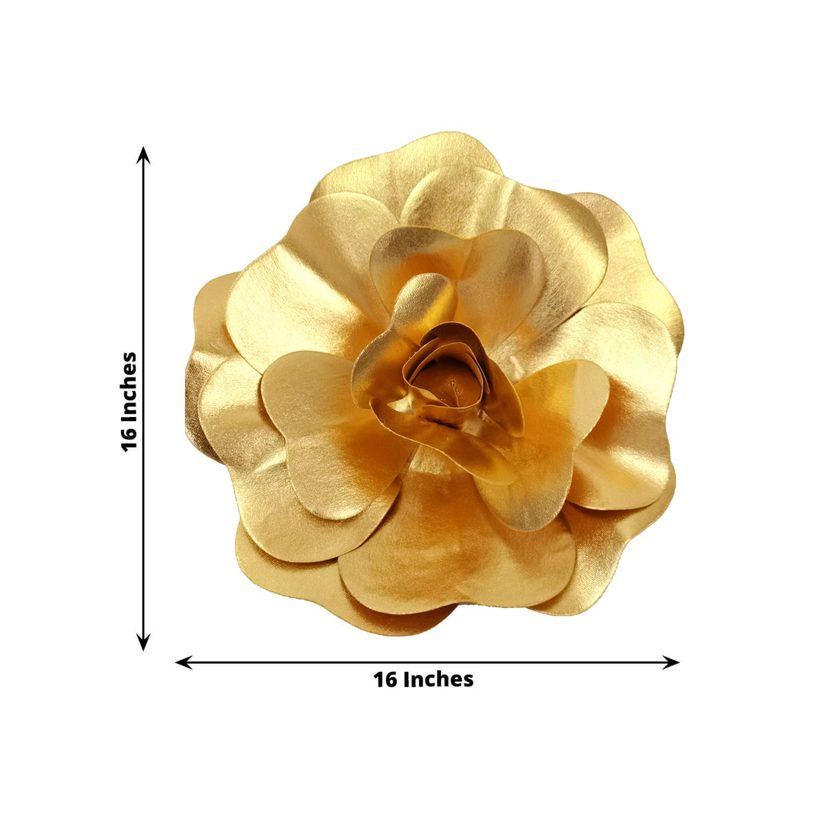 4 Packs Of Simulated Golden Rose Flower Wall Decoration 16" - YauSpark