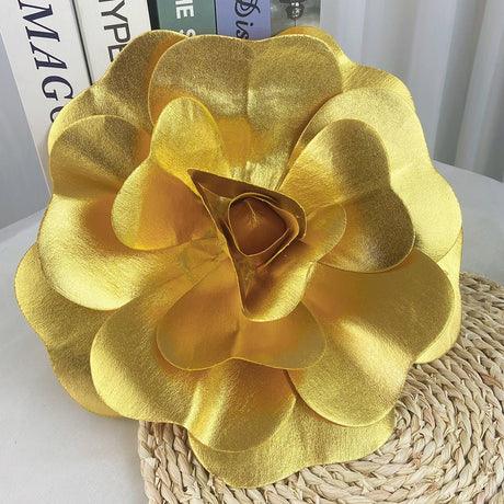 4 Packs Of Simulated Golden Rose Flower Wall Decoration 24" - YauSpark