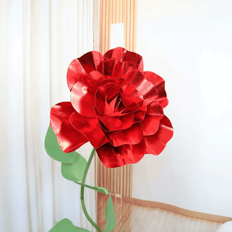 4 Packs Of Simulated Red Rose Wall Decoration 24" - YauSpark