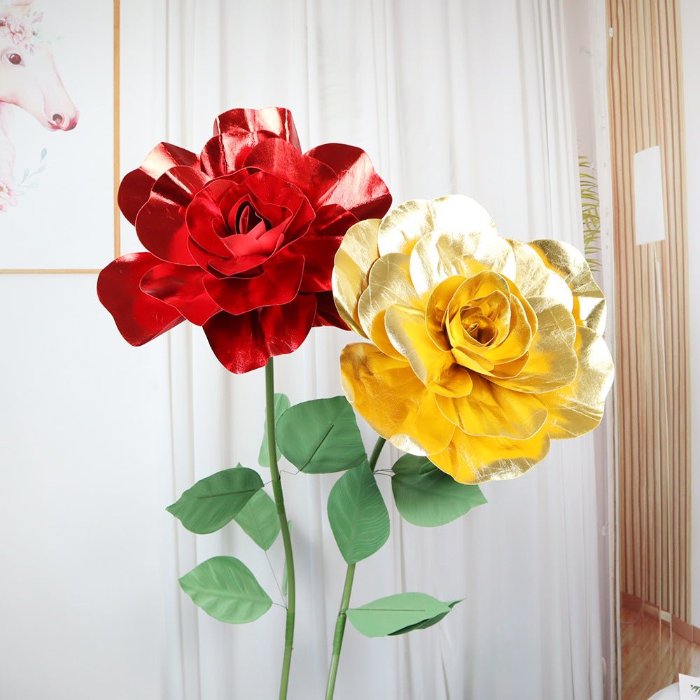 4 Packs Of Simulated Red Rose Wall Decoration 24" - YauSpark