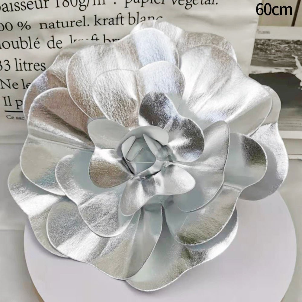 4 Packs Of Simulated Sliver Rose Flower Wall Decoration 24" - YauSpark